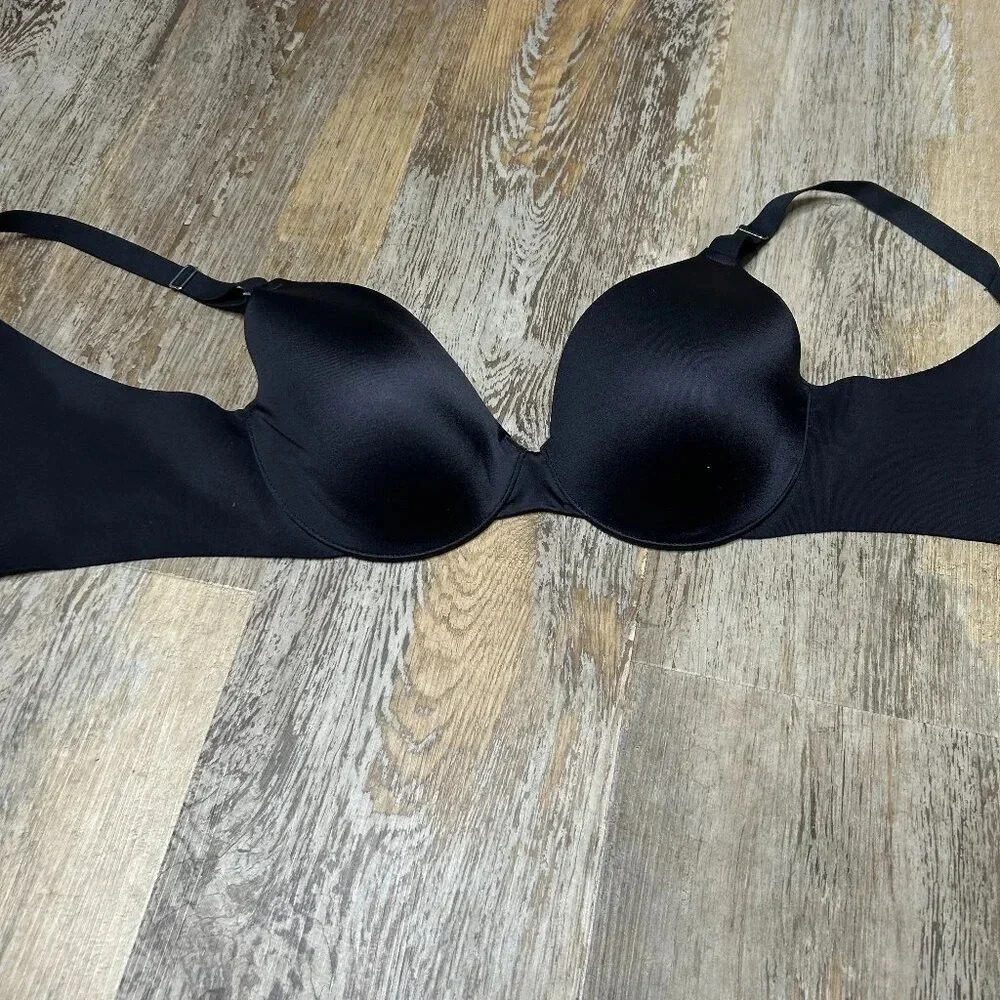 Soma Black Vanishing Back Full Coverage Underwire T Shirt Bra Size 34C